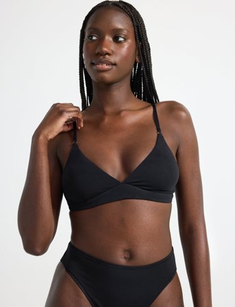 Lindex Bra Soft Bra Carin Cotton - Black - XL