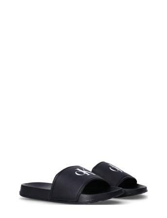 Kids Ck Logo Print Pool Slide Shoes Summer Shoes Pool Sliders Black Calvin Klein