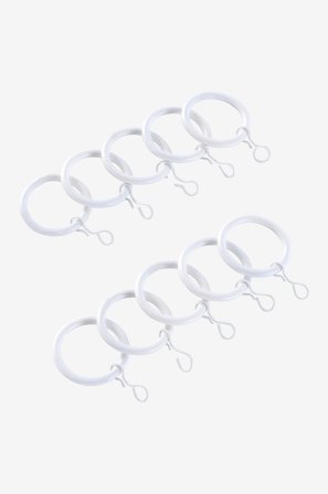 Jotex - Gardinring 10-pk Hvit - RINGO - Kjøp Gardintilbehør hos Jotex