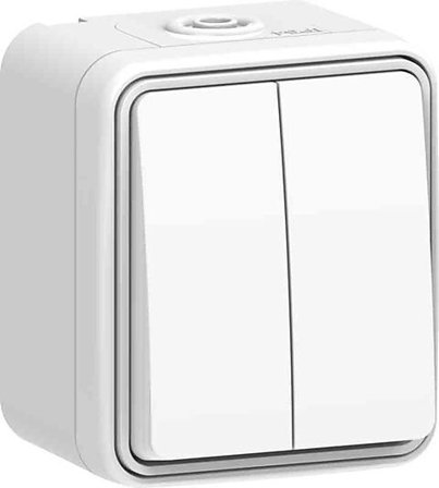 Bryter dobbel utenpåliggende Connect 2Home kapslet IP54