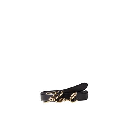 Karl Lagerfeld, Signature Belt Zwart, Dames, Maat:M,print