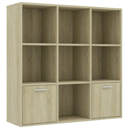 Vidaxl Bokhylla Sonoma-ek 98x30x98 Cm Spånskiva Brun