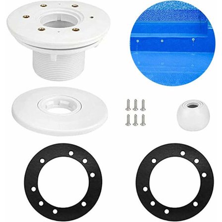 Basseng innløpsdyse, innløpsdysemontering erstatning for aluminiumsbassenger, svømmebassenger og spa-vannuttak, 2,3 x 4,7 x 3 tommer