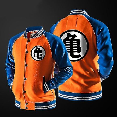 Anime Goku Varsity jakke Høst Casual Sweatshirt Hettegenser jakke Merke baseballjakke Shry -