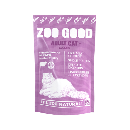 ZOO GOOD - Katt Adult Lam 85g-pose - Katt - Kattefôr & kattemat - Våtfôr og våtmat - ZOO.no