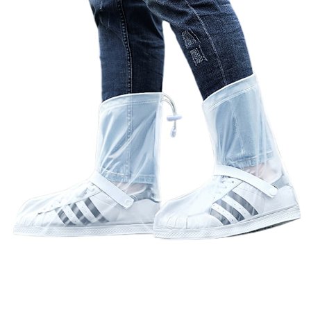 Genanvendelige, vandtætte PVC-skoovertræk, vaskbare regnsko-overtræk med lynlås til mænd og kvinder - Hvid (XXXL)