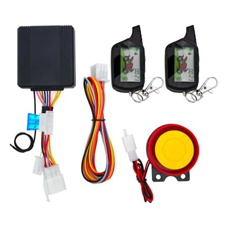 Motorcykel tovejs tyverialarm fjernbetjening med vibrationsalarm og display med fjernstart automatisk tyverisikring 039SS