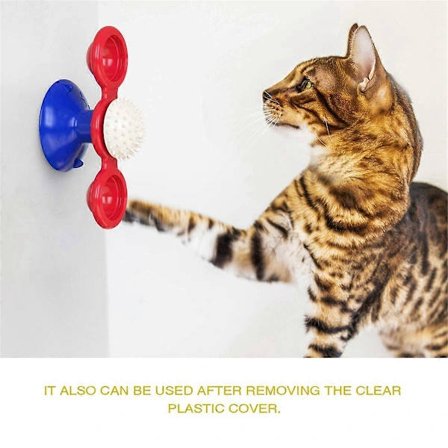 Vindmølle Kattelegetøj Interaktivt Legetøj til Kæledyr til Katte Puslespil Kattelegetøj med Pladespiller til Killinger Gul Yellow