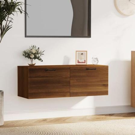 Vidaxl Väggskåp Brun Ek 100x36,5x35 Cm Konstruerat Trä Brun