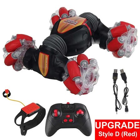 RC Bil 4WD Radiostyrd Stuntbil Gestinduktion Vridande Terrängfordon Drift RC Leksaker Med Ljus & Musik