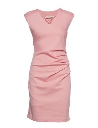 India V-Neck Dress Knelang Kjole Rosa Kaffe