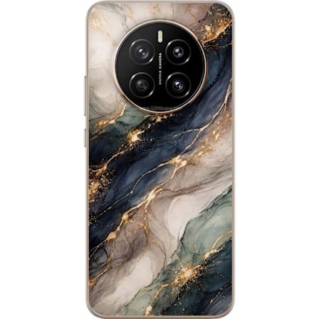Yhteensopiva Puhelinkuori Honor Honor Magic7 Ylellinen abstrakti marmoritaide mustalla, valkoisella ja kullalla elegantteine linjoineen, eksklusiivine