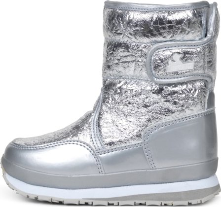 Rubberduck Kids' Cracked Metallic Children lined boots Grey 30