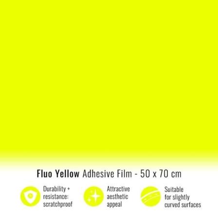 Självhäftande omslagsfilm för bilar, fluorescerande gul, 50 x 70 cm