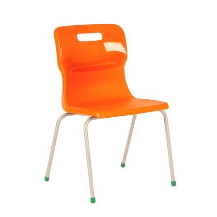 4 leg plastic school chair, H 460 mm, orange