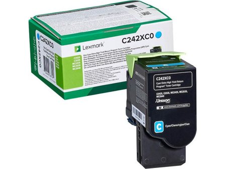 Lexmark Toner C242XC0 Cyan - Lyreco - Toner och bläck - Tonerkassetter - Toner Lexmark