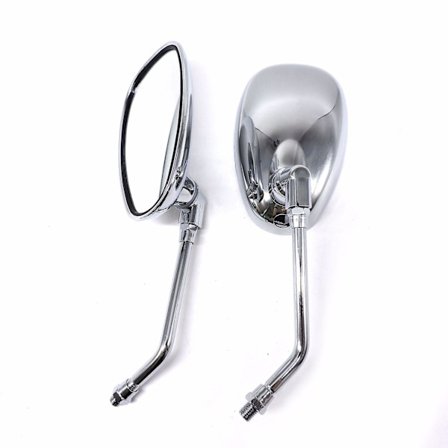 Motorcykelbackspeglar, Universal 10mm Krom Motorcykelbackspeglar Sidospeglar Handtag