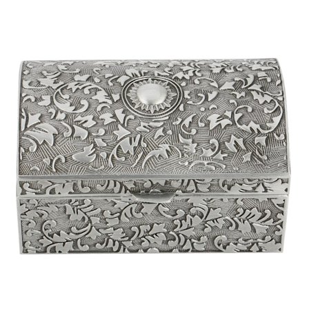 Vintage smyckesförvaringslåda i metall, fyrkantig, fin presentdekoration