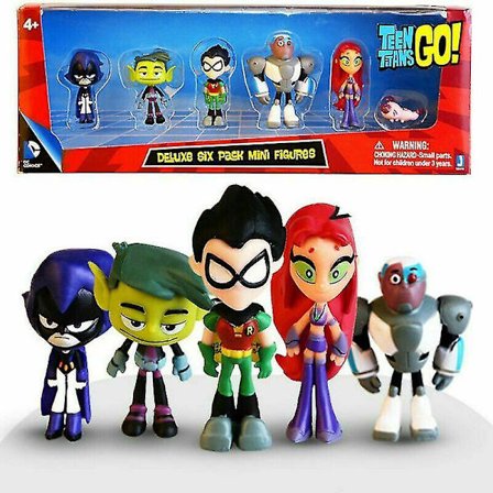 6 stk. Nye Teen Titans Go Robin Cyborg Beast Boy Raven Starfire Actionfigurer Legetøjsboks Sæt_tmall