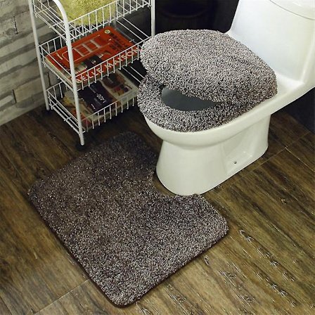 Toalettlokktrekk for baderom, mykt plysjsete vaskbart toalettlokktrekk