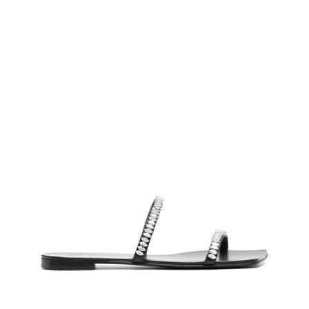 Giuseppe Zanotti, Sandals Zwart, Dames, Maat:37 1/2 EU,Zilver,print