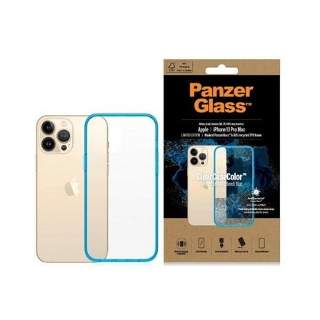 PanzerGlass ClearCase antibakterielt militært etui for iPhone 13 Pro Max - gjennomsiktig blå