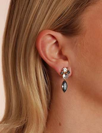 SNÖ of Sweden Noctelle Pendant Ear G/Mix Black - Onesize - Grey - ONE SIZE