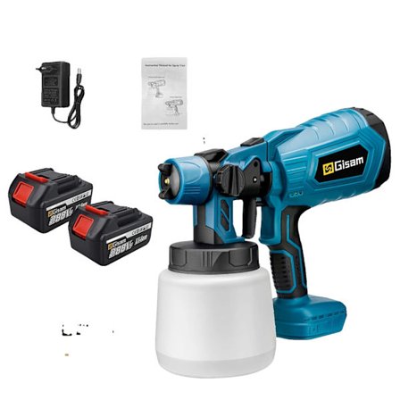 Batteridriven elektrisk sprutpistol, 210W motor, 1000ML kapacitet,2 Stor Batteri Blå
