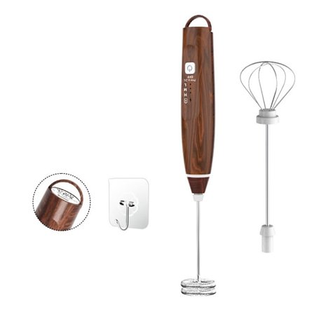 Sähköinen maidonvaahdotin ja munavispilä 304 ruostumatonta terästä ladattava täysin automaattinen kädessä pidettävä kahvin maidonvaahdotin kotiin