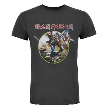 Amplified Official Mens Iron Maiden Trooper T-Shirt S Charcoal
