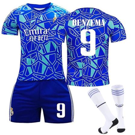 Benzema hjemmebanetrøje, udebanetrøje Benzema 9 W 2223 Bluk Kids 18(100-110CM)