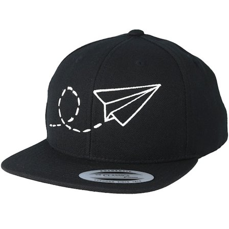 Kiddo Cap - Svart snapback Keps - Kids Kids Plane Black/White Kids Snapback @ Hatstore