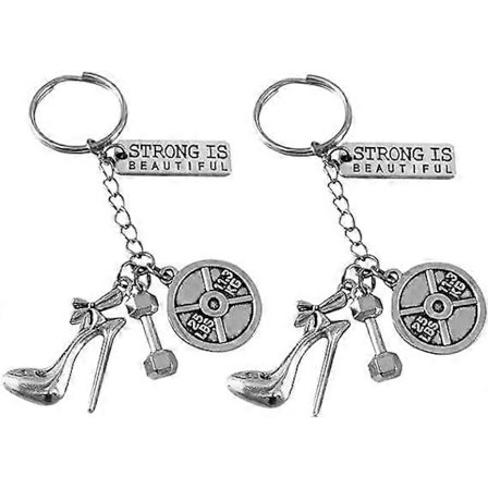 Gym Nyckelring för Kvinnor, 2st Träningspresenter Hantel Nyckelring Träningspresenter träningspresenter träningspresenter Nyckelring Unik Nyckelring 