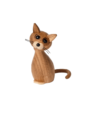 Spring Copenhagen Lucky The Cat Dekoration 15,9 cm Ek Inredningsdetaljer Brun