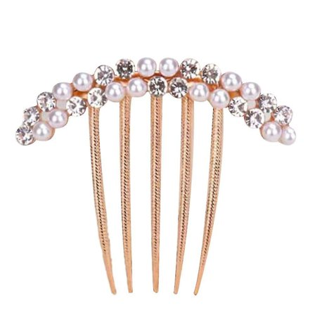 Femtandad Håraccessoar Pärla Kristall Hårkam Adult Hårklämma Bun Hårsnodd