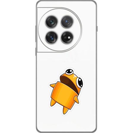 Kompatibel Mobilcover til OnePlus OnePlus 12 Orange tegnet figur med store øjne og dynamisk pose i legende stil