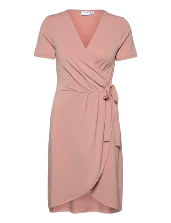 Vinayeli S/S Knee Wrap Dress/Su - Fav Kort Klänning Rosa Vila