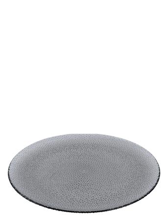Raw Glass Beads Smoke - Round Dish Home Tableware Serving Dishes Serving Platters Grå Aida