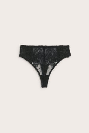 Kappahl | Majtki stringi z koronkowymi detalami | Czarne