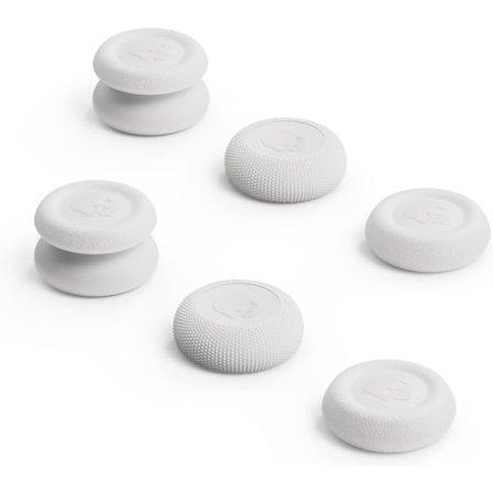 3 par (6 stk) - Hvit tommelgrepsett, joystickhette, analog joystickhette for Nintendo Switch Pro-kontroller PS5 / PS4 / Slim/Pro-kontroller