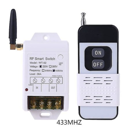 315mhz 433mhz +220v 380v 30a Relé Trådløs Fjernkontroll Bryter Mottaker Med Led Lys 2000m Sender