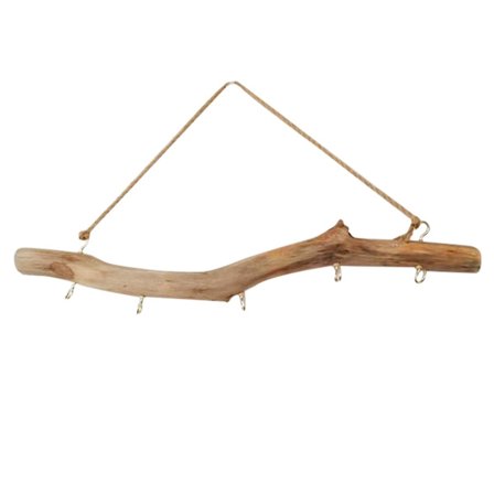 Naturlige drivtømmergrene Krog Dekorativ hængende ægte træ vægorganisator rack ornament til hjemmet