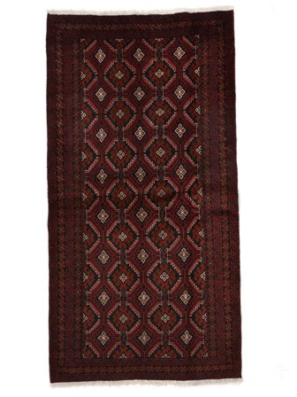 104X197 Alfombra Oriental Belouch Negro/Rojo Oscuro (Lana, Persia/Irán)