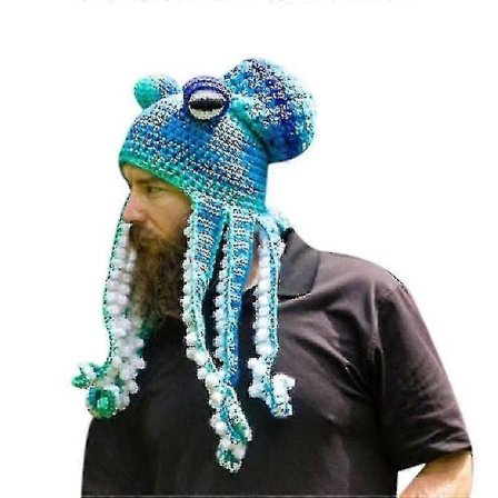 Ny 2022 Halloween Hat Blæksprutte Hat Sjov Hovedbeklædning Håndstrikket Blæksprutte Form (FMY)