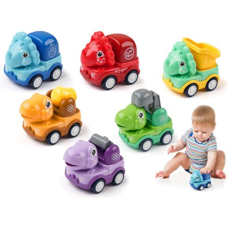 Leketøybiler for gutter 1-2 år, Dinosaur, Leketøybil for småbarn, Traktorer, Dinosaurleker for jenter og gutter, Barnebiler
