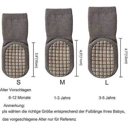 Baby Strømper Skridsikre Tykke - 5 Par Vinter Varme Småbørns Skridsikre Strømper Kravle Strømper Til Piger Drenge