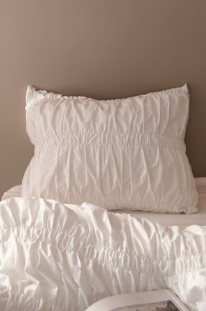 Staycation - Tyynynpäällinen Loosed puuvilla percale - Valkoinen - Tyynyliinat - 50X90 - - Homeroom