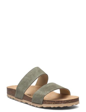 Biabetricia Twin Strap Sandal Shoes Summer Shoes Flat Sandals Grå Bianco