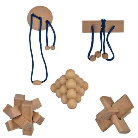 2-Pack - Träpussel - Pussel - Tankespel / Hjärngympa Beige