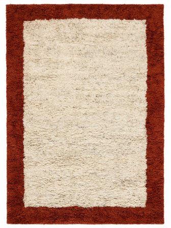 Tapis De Laine Rista Rouge Rouille/Beige Petit Oeko-Tex